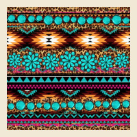 Aztec Turquoise Gemstone Seamless Pattern Premium Tee | Teevron