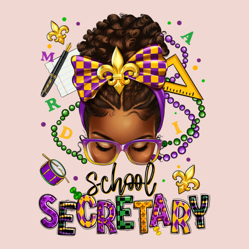 Mardi Gras School Secretary Afro Messy Bun Premium Sweatshirt by texasbilliewilder | Teevron