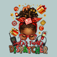 Santa's Favorite Dispatcher Afro Messy Bun Heavy Core Tee | Teevron