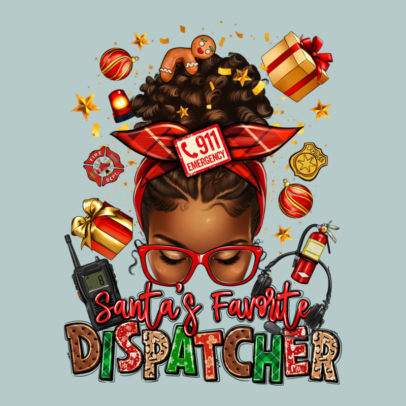 Santa's Favorite Dispatcher Afro Messy Bun Heavy Core Tee by texasbilliewilder | Teevron