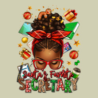 Santa's Favorite Secretary Afro Messy Bun Heavy Core Tee | Teevron