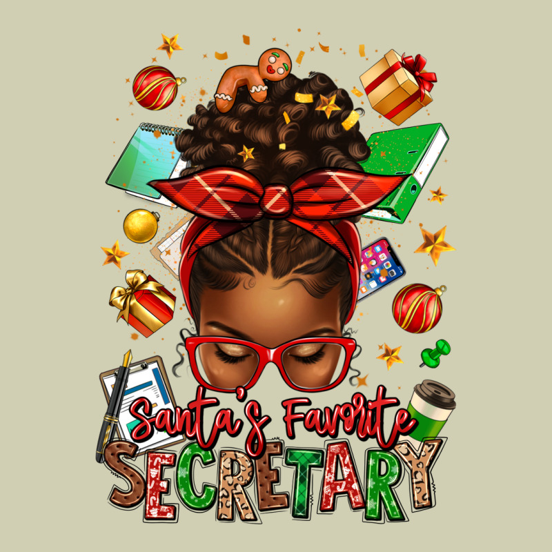 Santa's Favorite Secretary Afro Messy Bun Heavy Core Tee by texasbilliewilder | Teevron