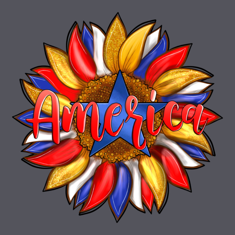 America With American Flag Colors And Sunflower With Star Vintage Hoodie by Artiststas | Teevron