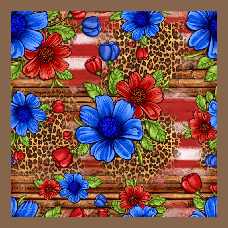 Patriotic Flowers Seamless Pattern Premium Tee by HRA Design Shop | Teevron