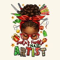 Santa's Favorite Nail Artist Afro Messy Bun Premium Hoodie | Teevron