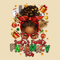 Santas Favorite Pharmacy Tech Afro Messy Bun Premium Hoodie | Teevron