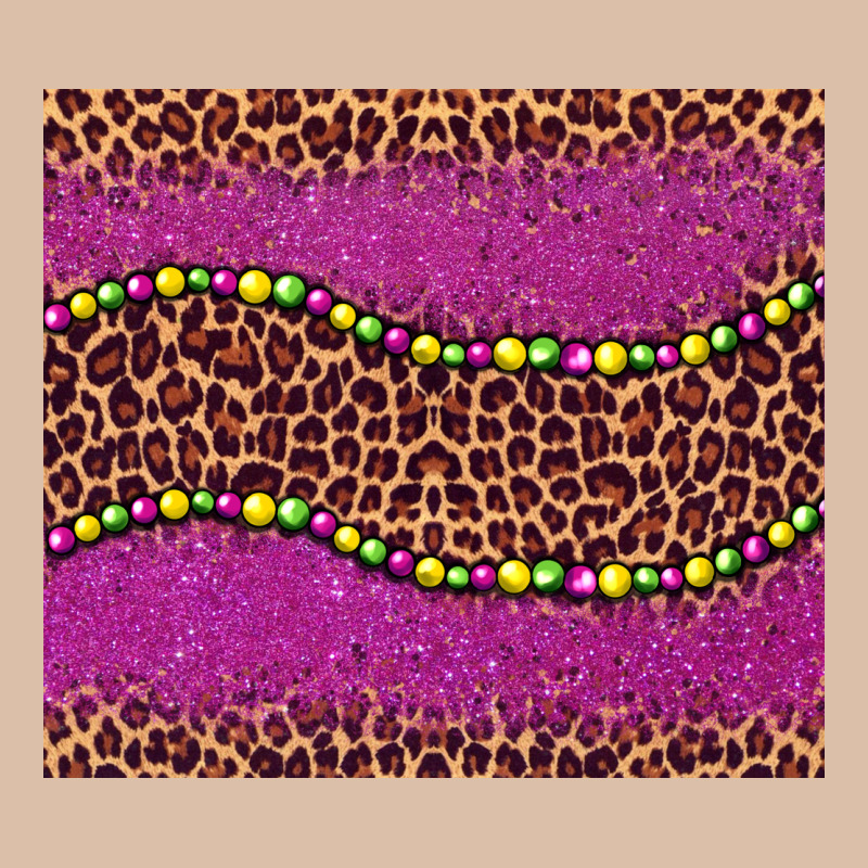 Mardi Gras  Leopard Pink Glitter Bead Urban Heavy Tee by BarkalooDesign | Teevron