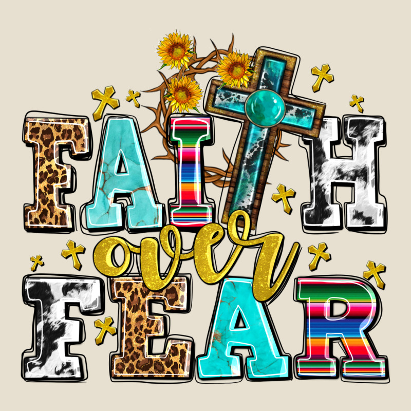 Faith Over Fear With Cross And Sunflowers Urban Heavy Tee by AdoDesignShop | Teevron