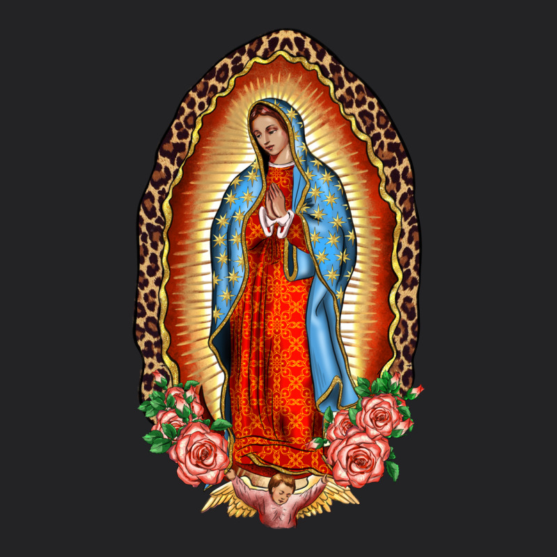 Our Lady Of Guadalupe Leopard And Roses Vintage Tee by BarkalooDesign | Teevron