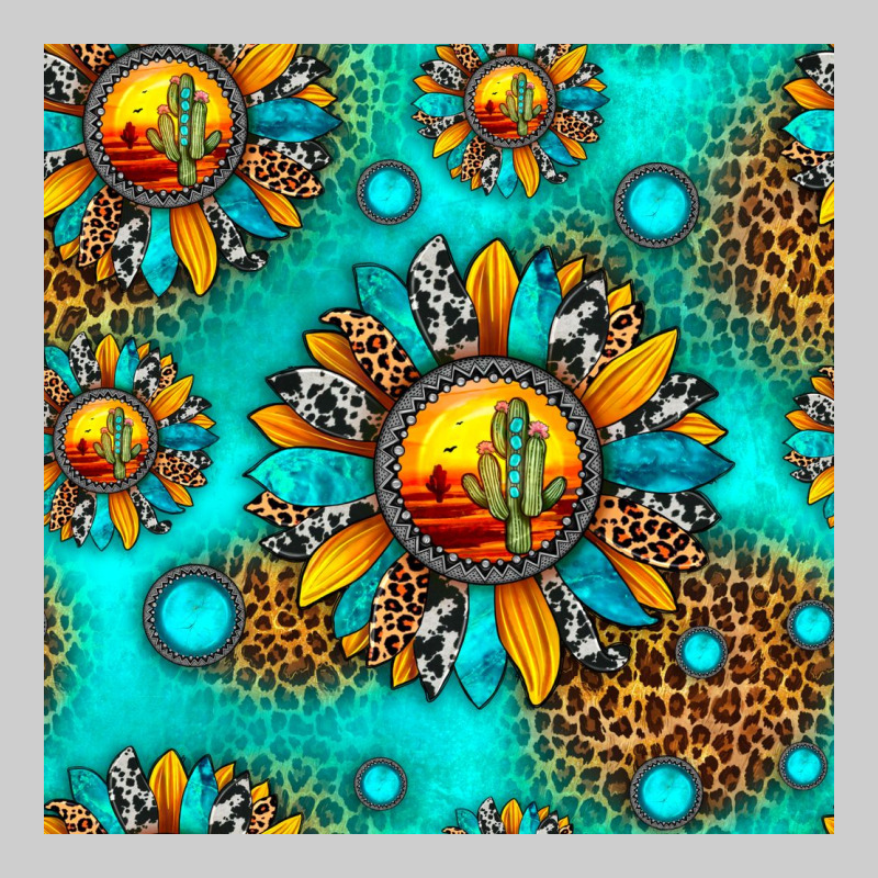 Western Sunset Sunflowers Seamless Pattern Premium Tee by HRA Design Shop | Teevron