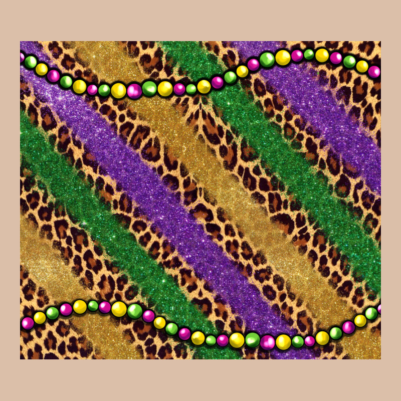 Mardi Gras Leopard Glitter Bead Urban Heavy Tee by BarkalooDesign | Teevron