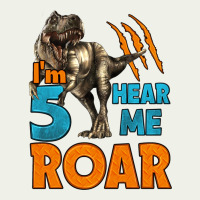 I'm Five Hear Me Roar Dinosaur Birthday Urban Heavy Tee | Teevron