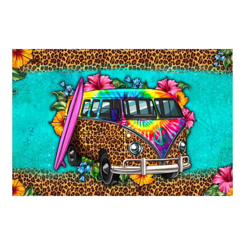 Hippie Van Floral Skinny Metal Can Holder Premium Tee by HRA Design Shop | Teevron