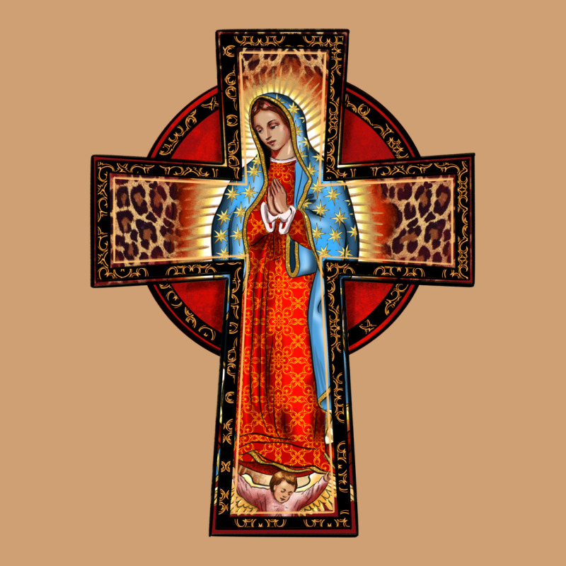 Lady Of Guadalupe Leopard Cross Vintage Tee by BarkalooDesign | Teevron