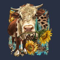 Hereford Heifer With Sunflower And Leopard Heavyweight Sweatshirt | Teevron