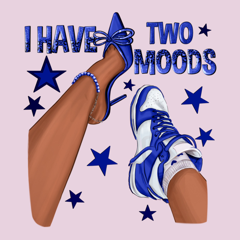 I Have Two Moods Royal Blue Sneakers Afro Girl Ladies Tee by texasbilliewilder | Teevron