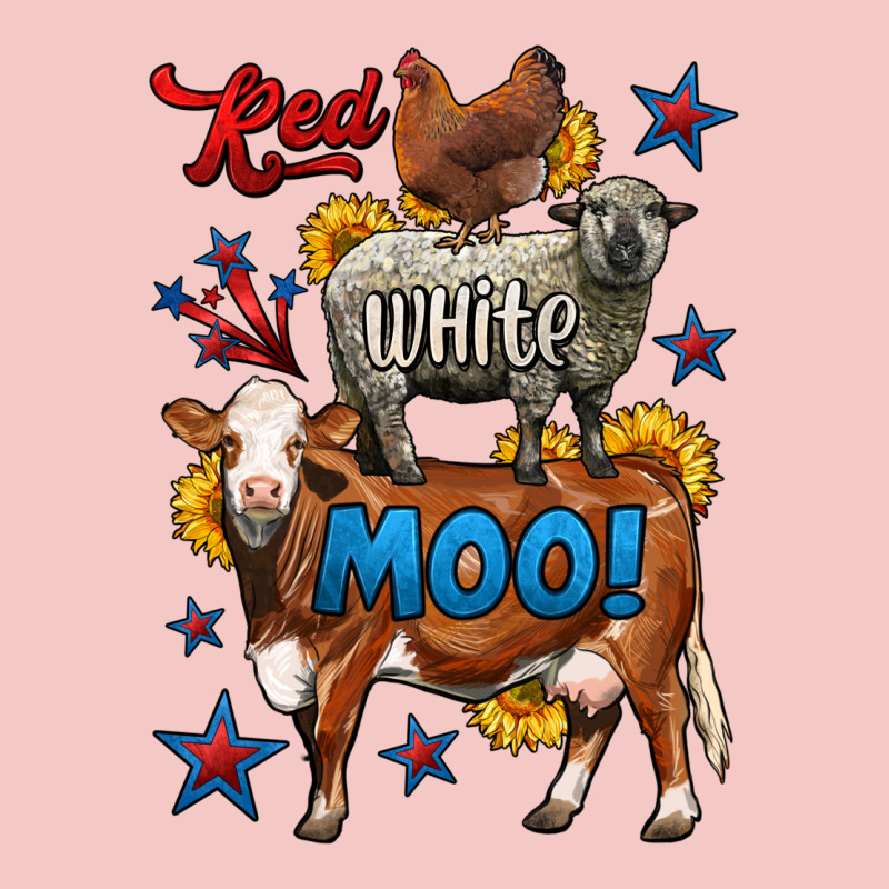 Red White Moo Farm Animals 4th Of July Urban Heavy Tee by LillyAllenDesigns | Teevron