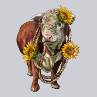 Hereford Bull Rope And Sunflowers Heavyweight Sweatshirt | Teevron
