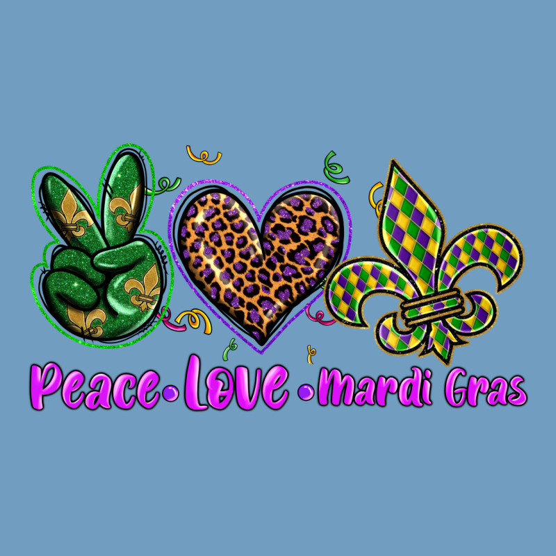 Peace Love Mardi Gras Urban Heavy Tee by BarkalooDesign | Teevron