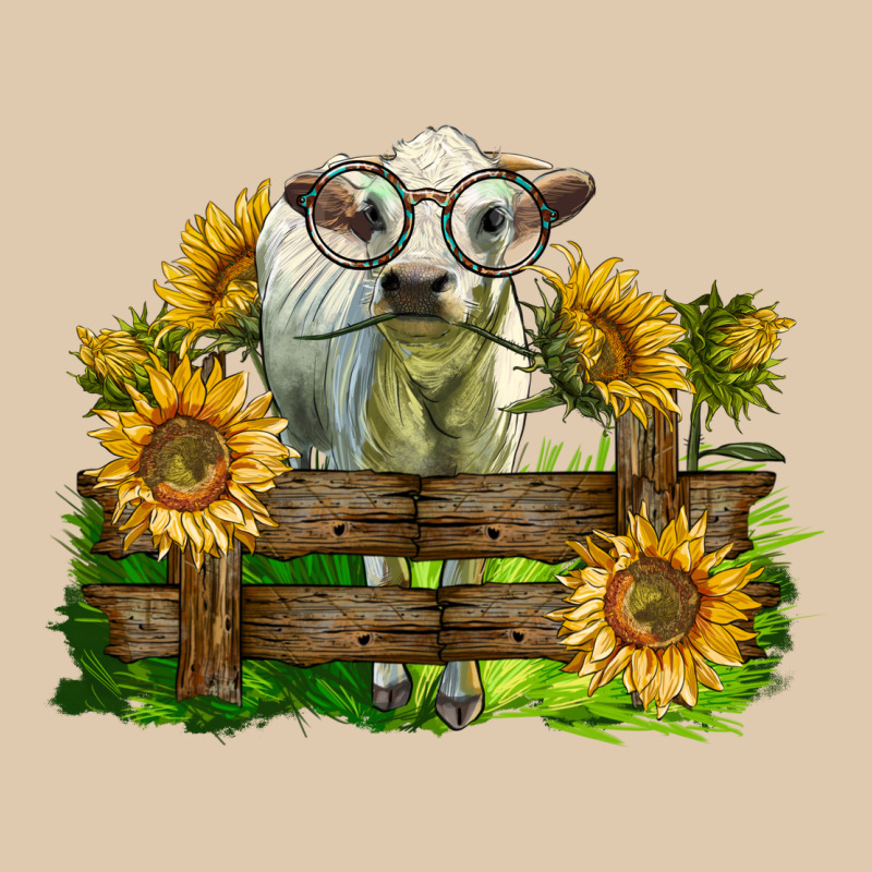 Charolais Heifer With Sunflowers Heavyweight Sweatshirt by LillyAllenDesigns | Teevron