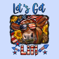 Let's Get Lit 4th Of July Cow Urban Heavy Tee | Teevron