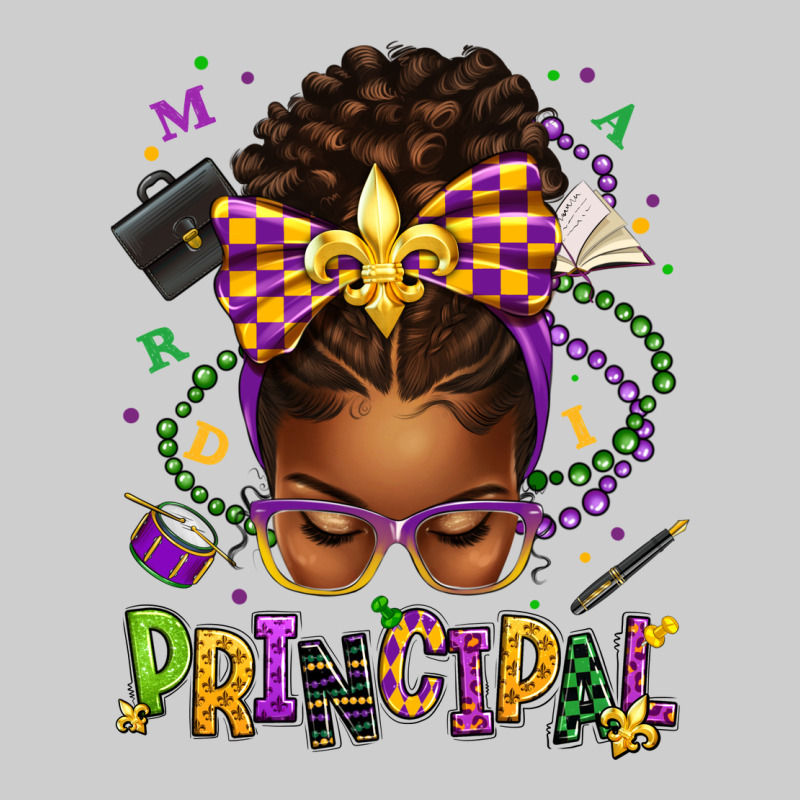 Mardi Gras Principal Afro Messy Bun Premium Sweatshirt by texasbilliewilder | Teevron