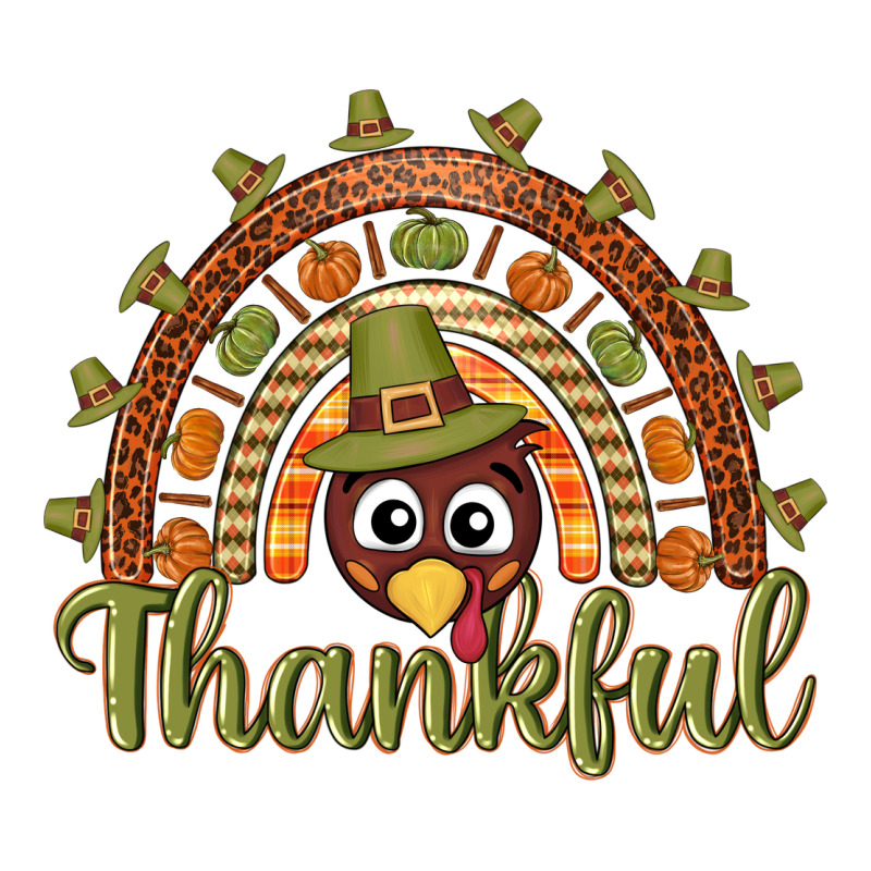 Turkey Rainbow Thankful Thanksgiving Premium Hoodie by NancyCooperArtShop | Teevron