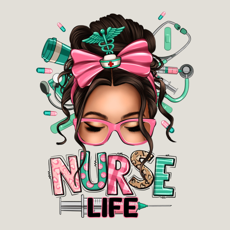 Afro Messy Bun Nurse Life Heavy Core Tee by texasbilliewilder | Teevron