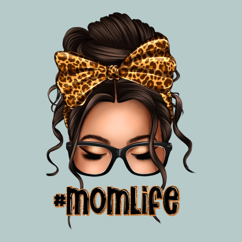Caucasian Leopard Messy Bun Mom Life Heavy Core Tee by texasbilliewilder | Teevron