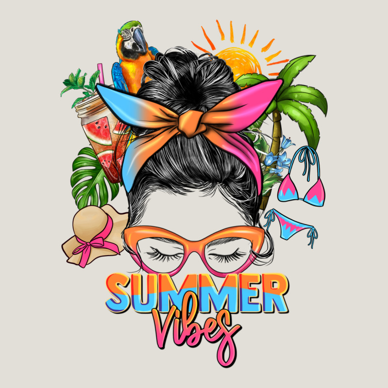 Summer Vibes Messy Bun Heavy Core Tee by Zillion Design Studio | Teevron