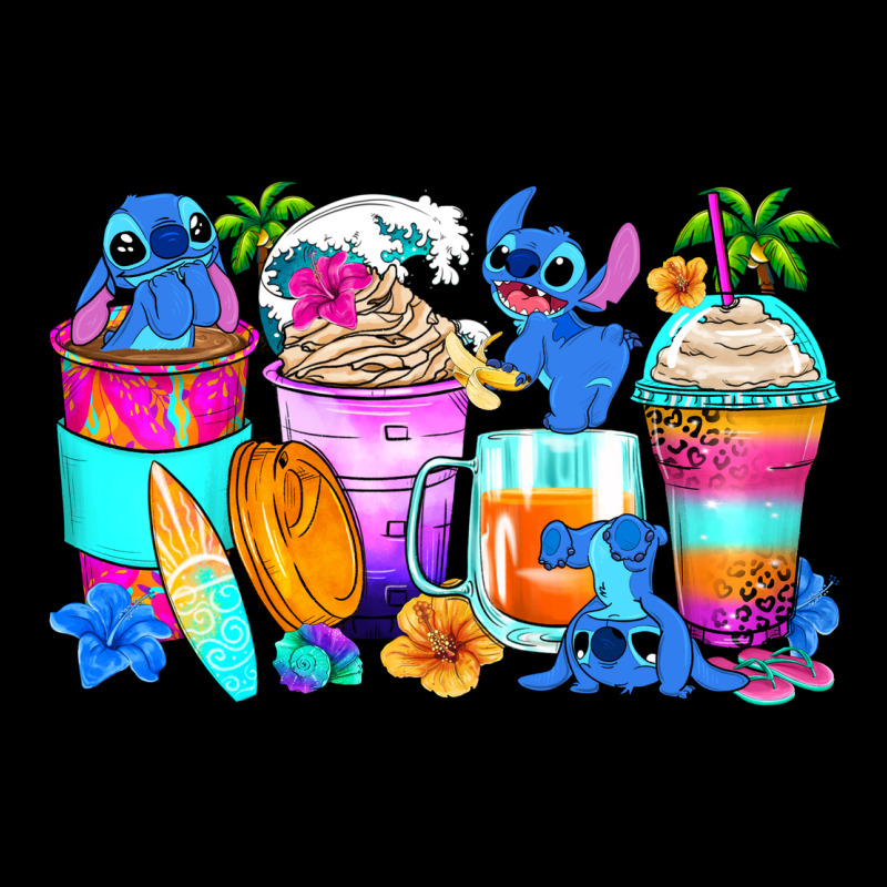 Stitch Summer Coffee Cups Ladies Tee by Zillion Design Studio | Teevron