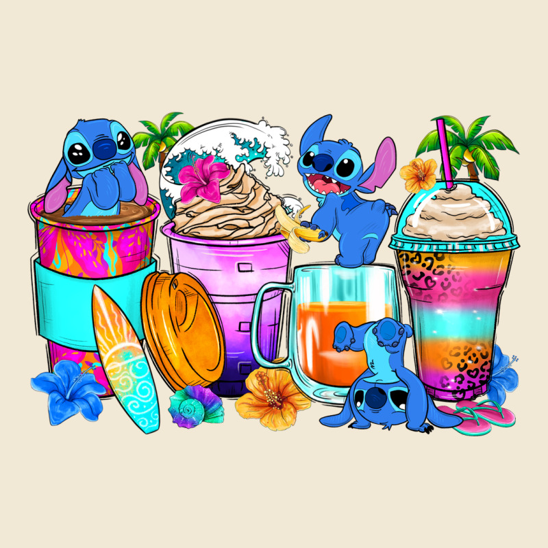 Stitch Summer Coffee Cups Ladies Tee by Zillion Design Studio | Teevron