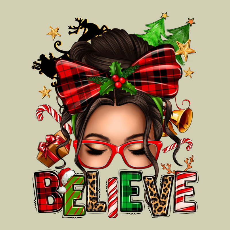 Christmas Believe Afro Messy Bun Heavy Core Tee by texasbilliewilder | Teevron