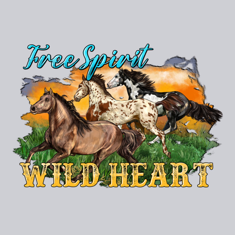 Free Spirit Wild Heart 3 Horses Heavyweight Sweatshirt by LillyAllenDesigns | Teevron