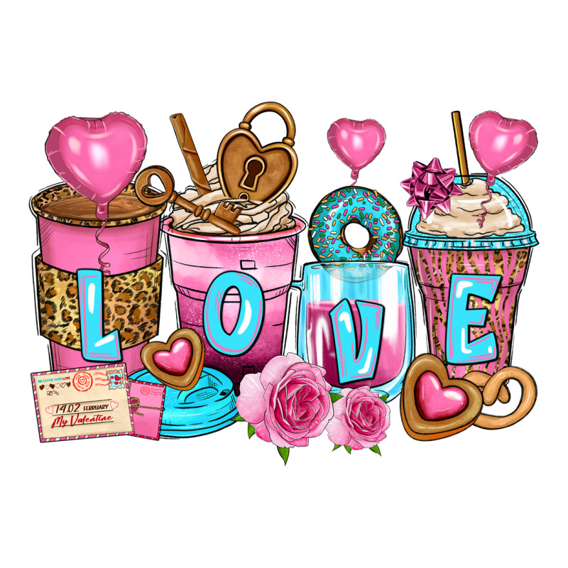 Valentine's Day Coffee Cups Ladies Tee by Zillion Design Studio | Teevron