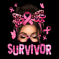 Breast Cancer Survivor Afro Messy Bun Heavy Core Tee | Teevron