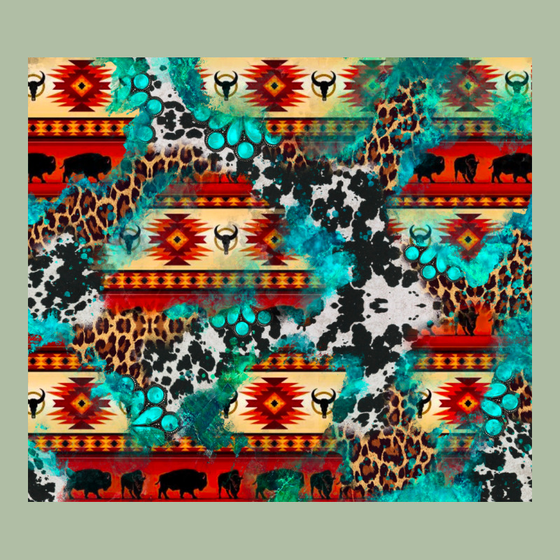 Aztec Leopard Cowhide Turquoise Urban Heavy Tee by BarkalooDesign | Teevron