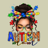 Autism Mom Afro Messy Bun Heavy Core Tee | Teevron