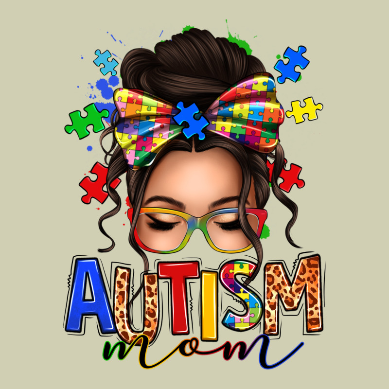 Autism Mom Afro Messy Bun Heavy Core Tee by texasbilliewilder | Teevron
