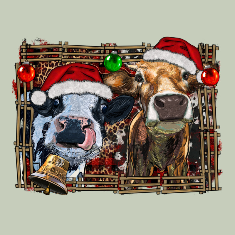 Christmas Heifers With Leopard And Cowhide Background Ladies Tee by RanaPortraitStore | Teevron