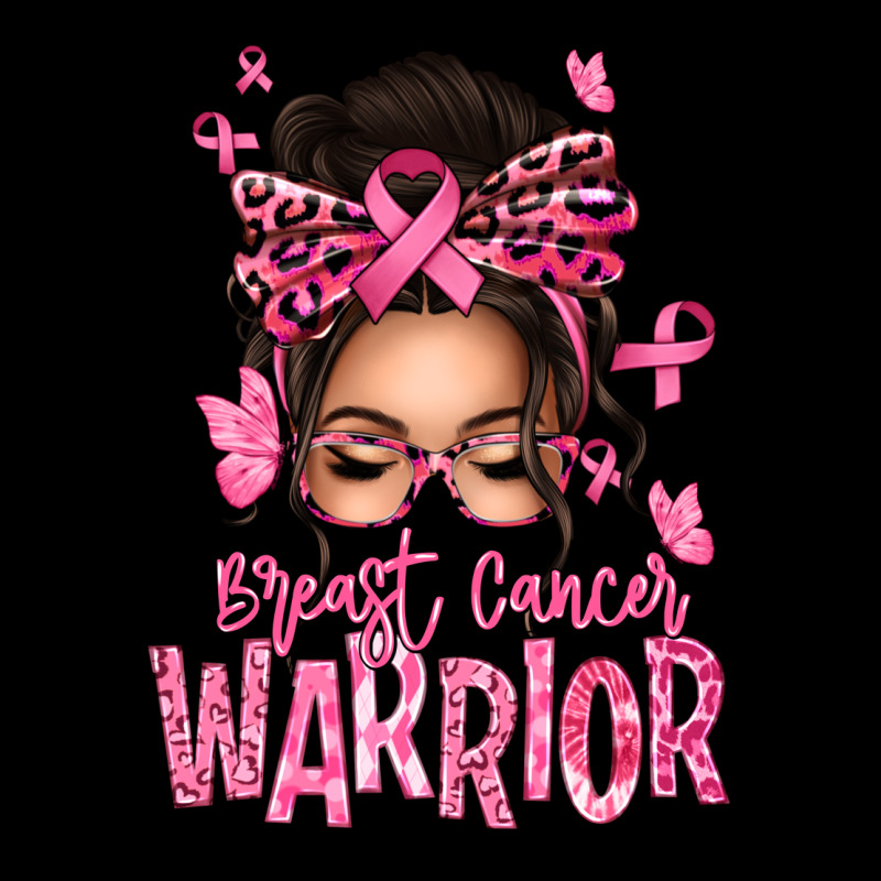 Brest Cancer Warrior Afro Messy Bun Heavy Core Tee by texasbilliewilder | Teevron