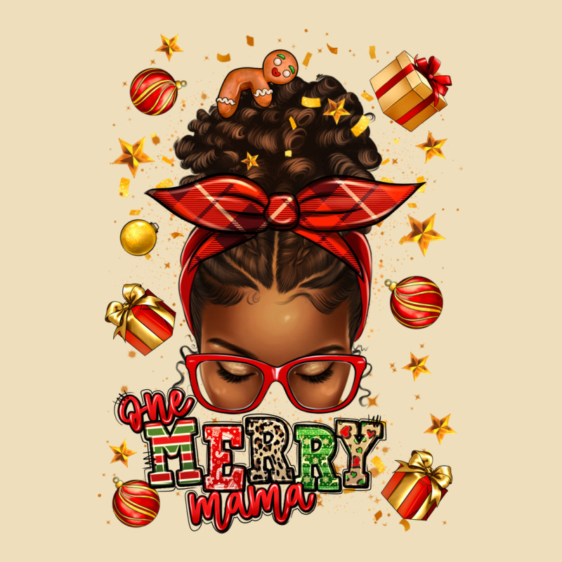 One Merry Mama Christmas Afro Messy Bun Premium Hoodie by texasbilliewilder | Teevron