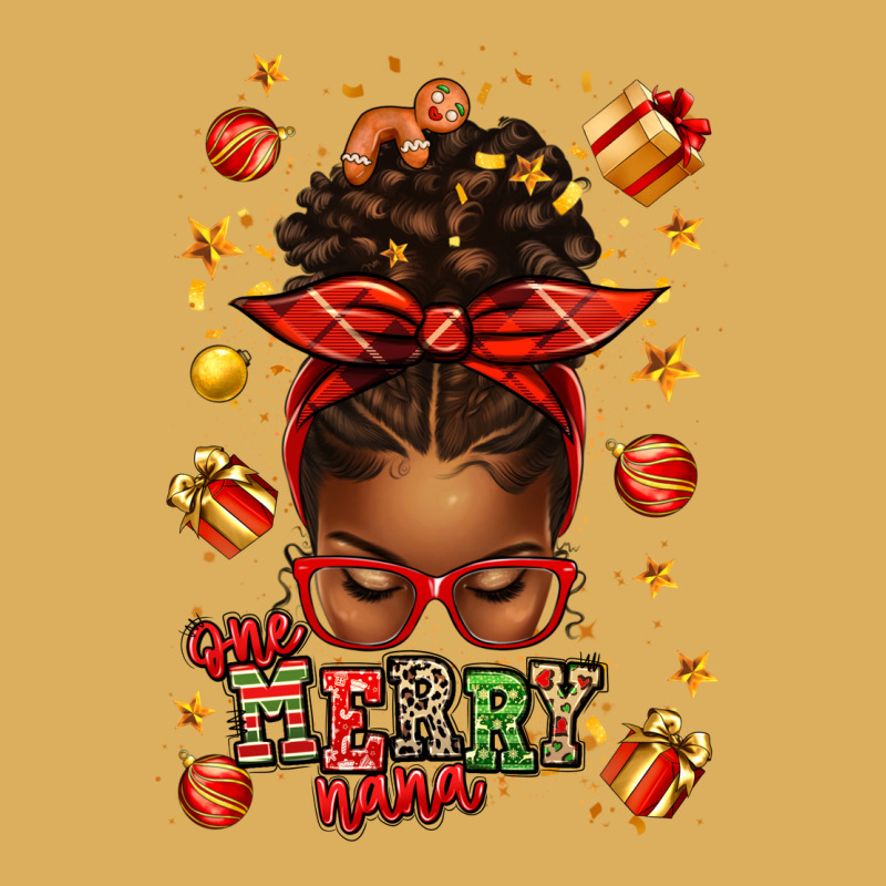 One Merry Nana Christmas Afro Messy Bun Premium Hoodie by texasbilliewilder | Teevron