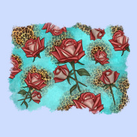 Red Roses With Leopard Background Urban Heavy Tee | Teevron