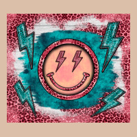 Western Lightning Bolt Smiling Face Turquoise Urban Heavy Tee | Teevron