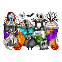 Halloween Cartoon Characters Coffee Cups Ladies Tee | Teevron