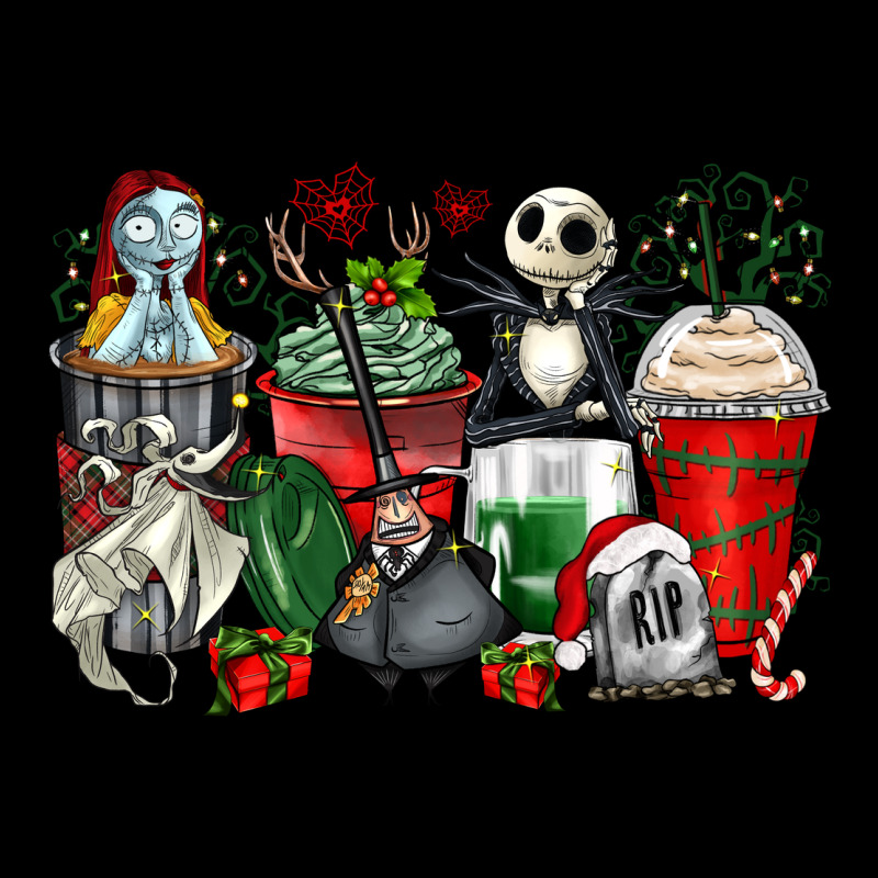 Christmas Cartoon Characters Coffee Cups Ladies Tee by Zillion Design Studio | Teevron