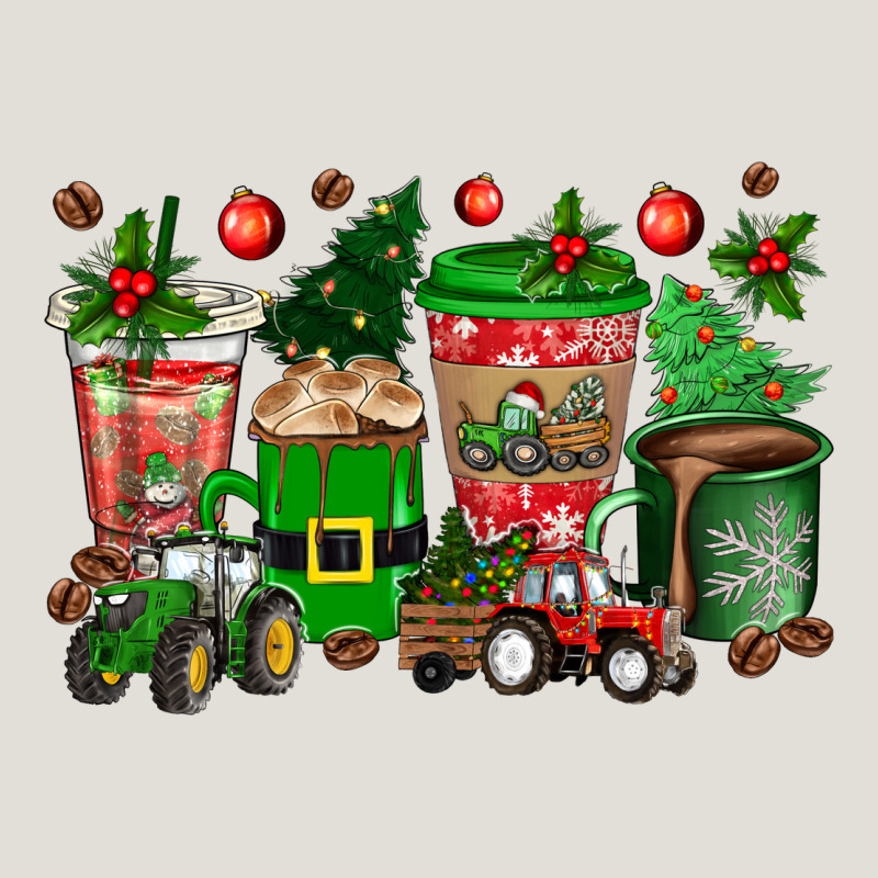 Christmas Tractor Coffee Cups Heavy Core Tee by texasbilliewilder | Teevron