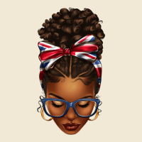 Union Jack Flag Afro Messy Bun Ladies Tee | Teevron