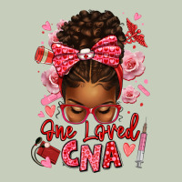 One Loved Cna Afro Messy Bun Ladies Tee | Teevron